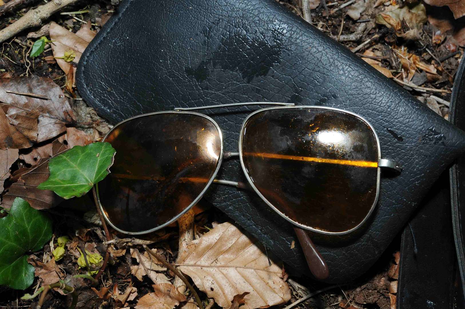 A pair of aviator sunglasses were found in a rucksack (Gloucestershire Police/PA)