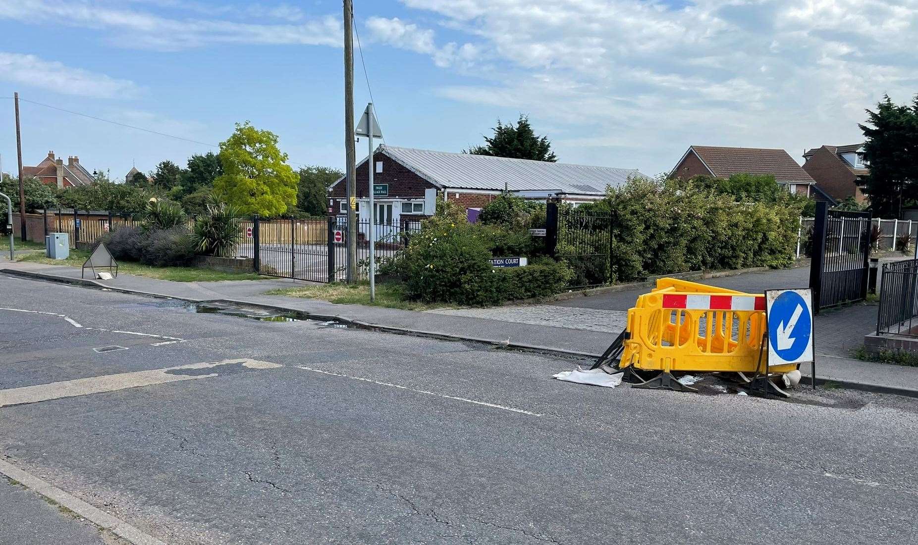 The water leak in Ferry Road is near Iwade Village Hall in the heart of the village. Picture: Joe Crossley