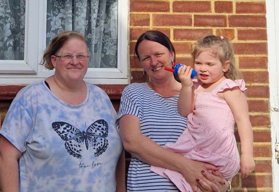 Katie Ford with friend Karleen Ryan and her daughter Brianna. Picture: Katie Ford