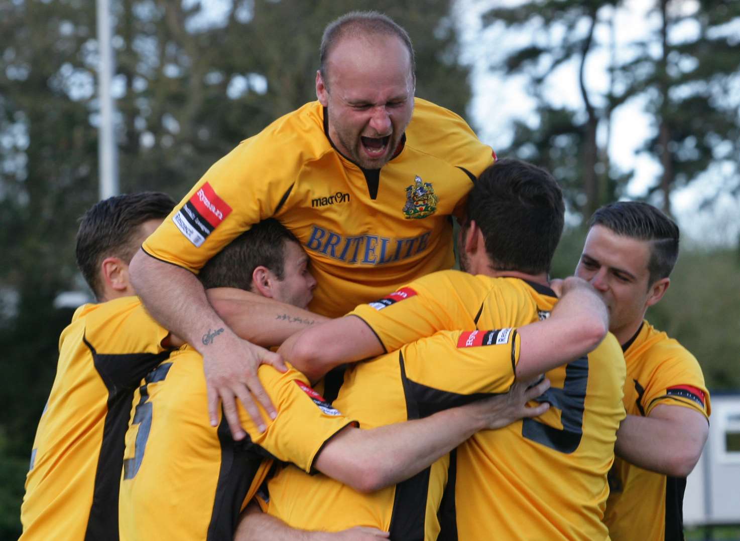 Steve Watt leads the celebrations for Stones. Picture: Martin Apps