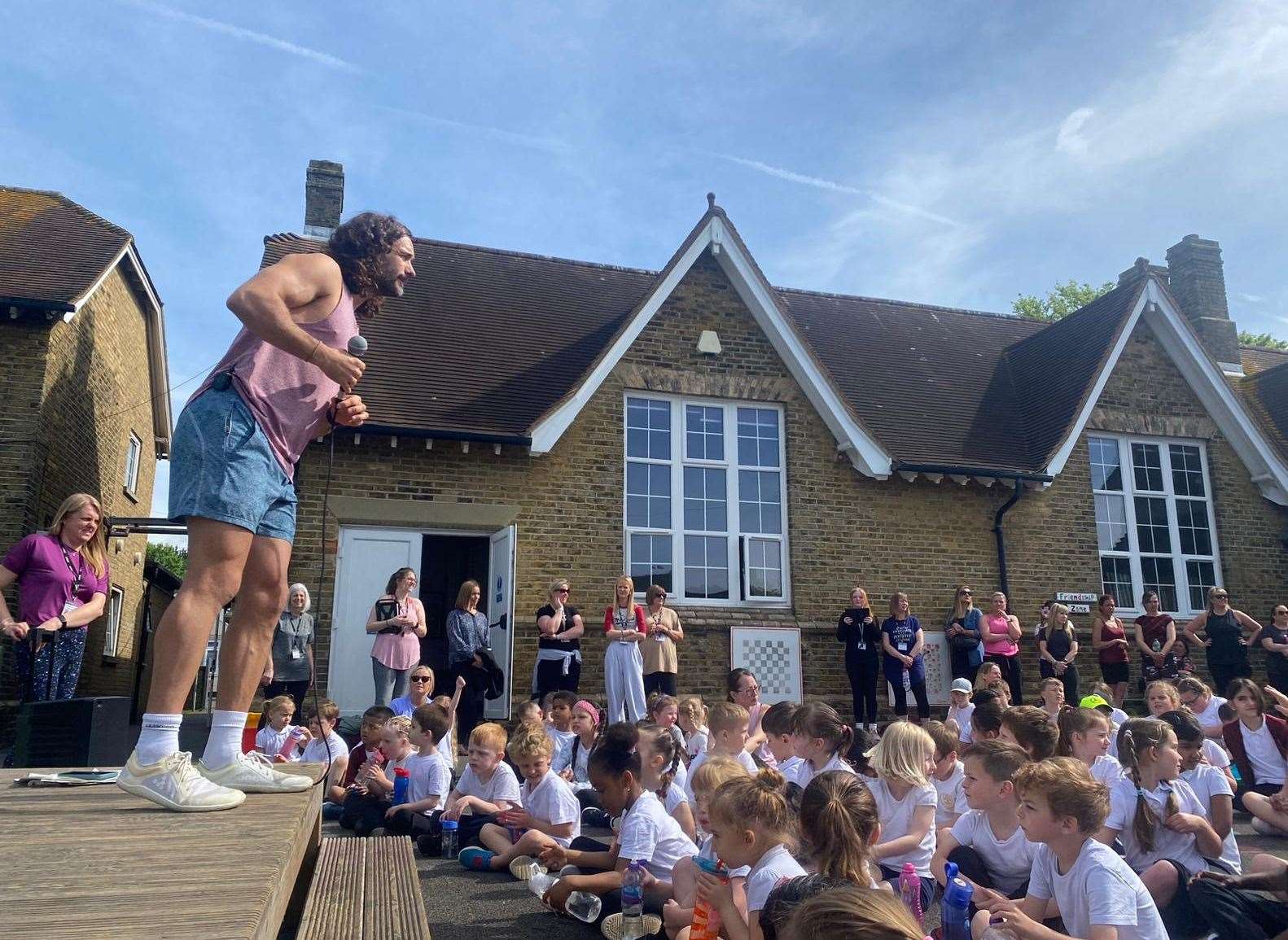 Joe Wicks delighted pupils at Charlton Church of England Primary School in Dover