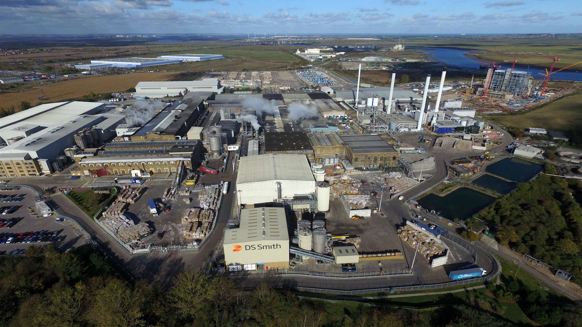 An aerial view of Kemsley Paper Mill