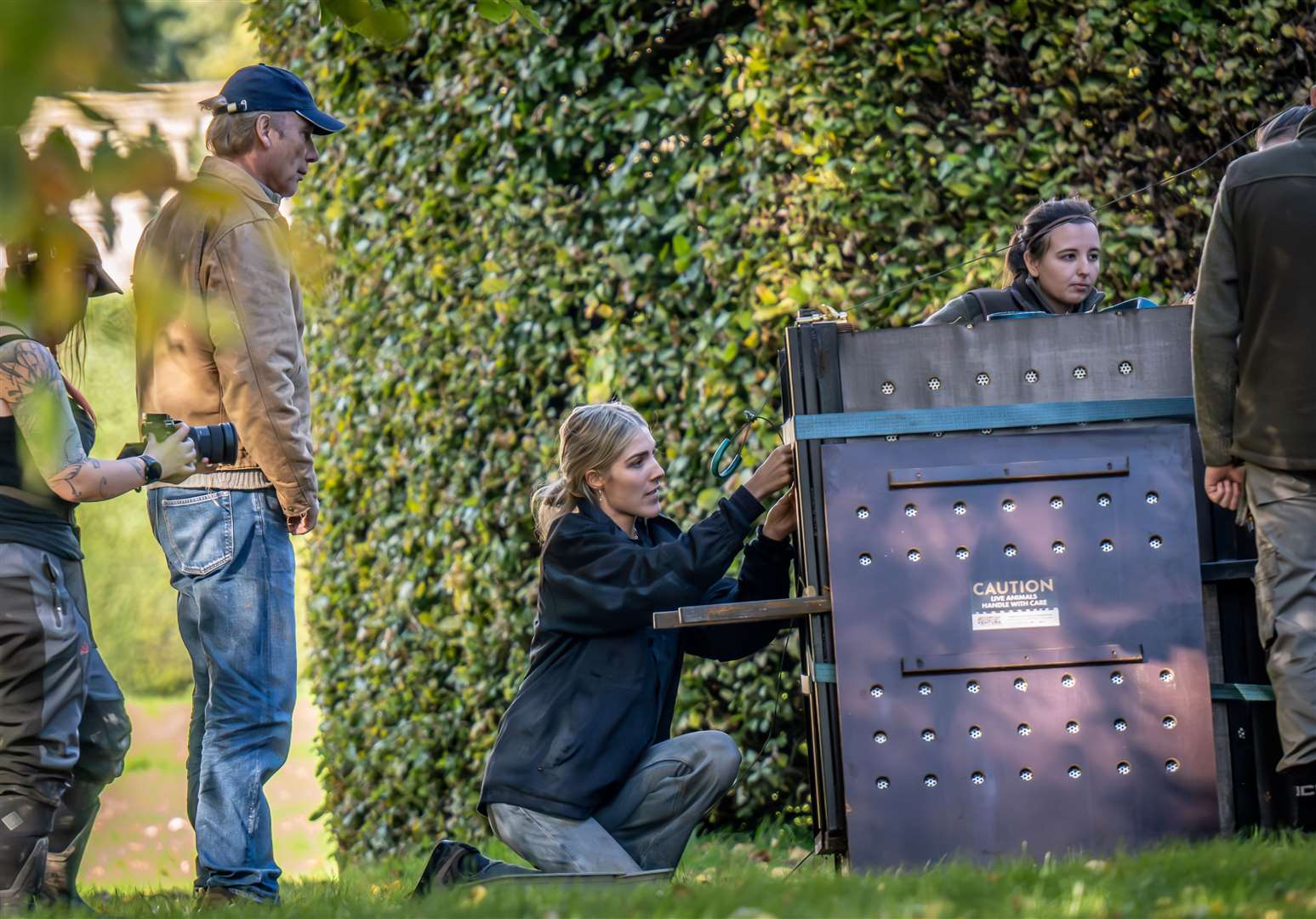 Freya Aspinall bidding farewell to lions Zemo and Zala at Howletts, near Canterbury. Picture: Daz TakesPhotos