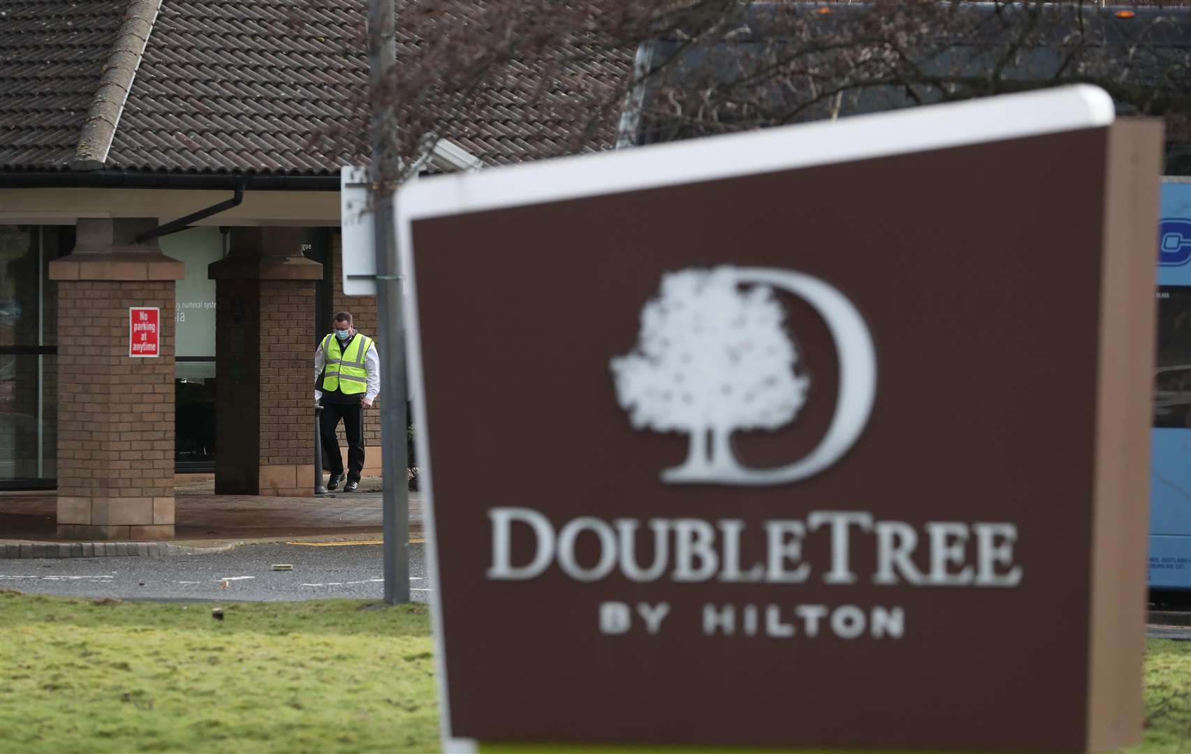 The DoubleTree by Hilton Hotel Edinburgh Airport which is being used to quarantine passengers (Andrew Milligan/PA)