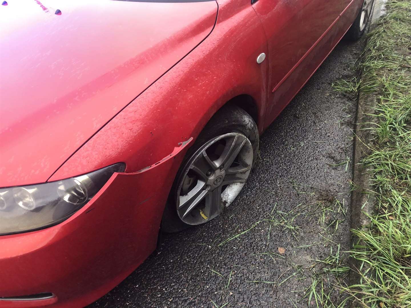 The red Mazda was stopped by a Stinger at Junction 9 of the M20 at Ashford. Picture: Kent Police RPU