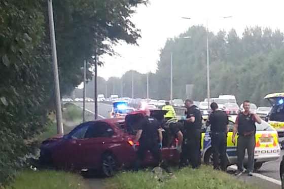 Police searched the boot of the car