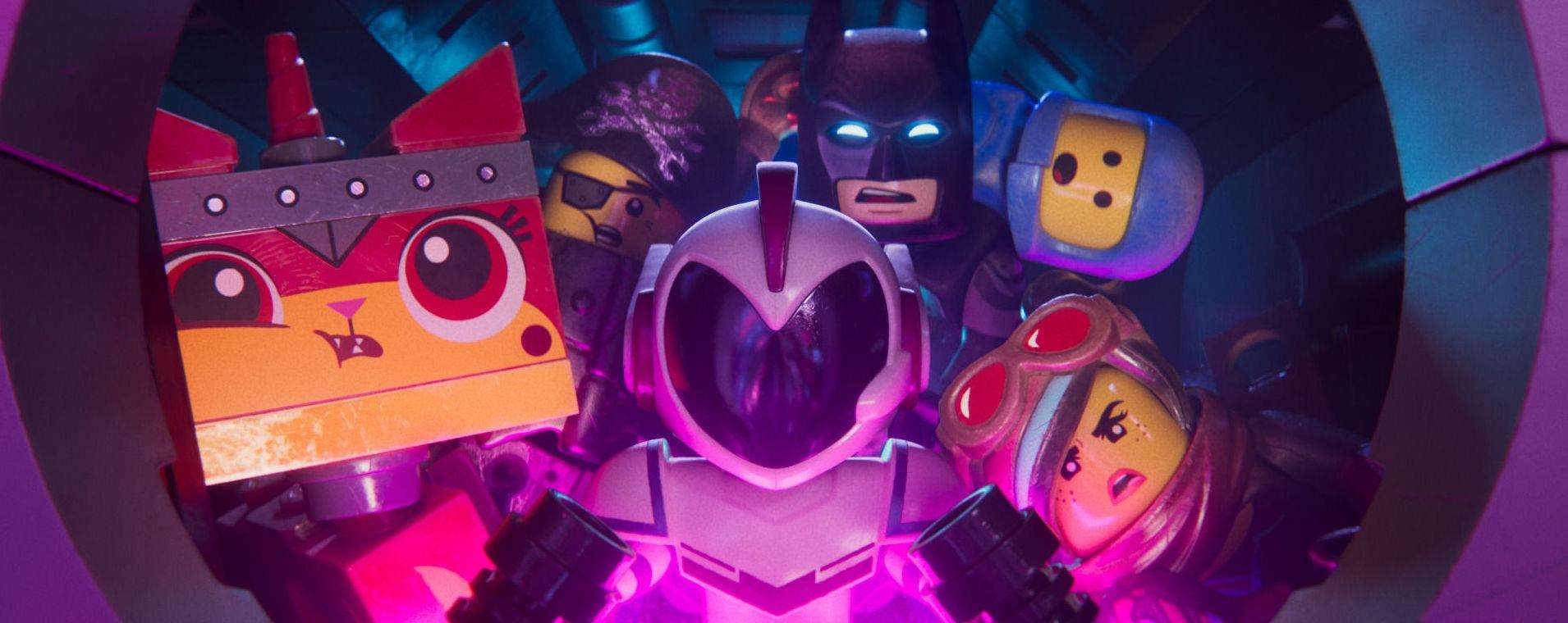 Unikitty (voiced by Alison Brie), MetalBeard (Nick Offerman), General Mayhem (Stefanie Beatriz), Batman (Will Arnett), Benny (Charlie Day) and Lucy (Elizabeth Banks). Picture: PA Photo/Warner Bros. Entertainment Inc