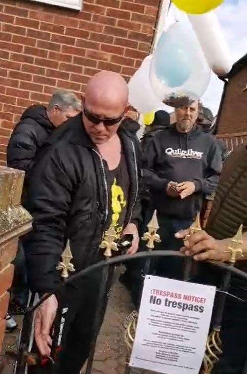 Bailiffs at Bob White's house in Park Road, Sheerness. Picture: Facebook