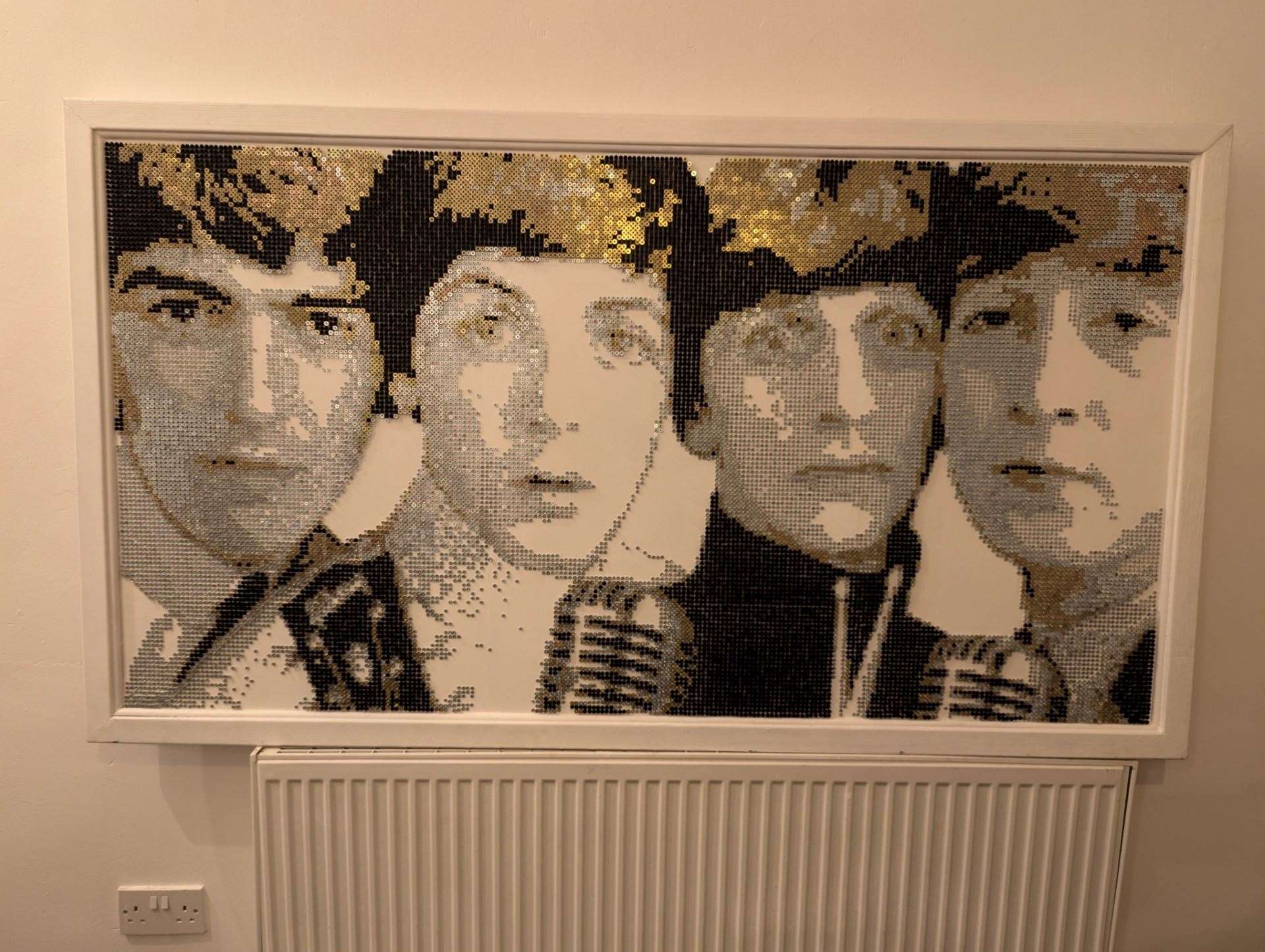 Mr Timby’s completed artwork of The Beatles (Darren Timby/PA)