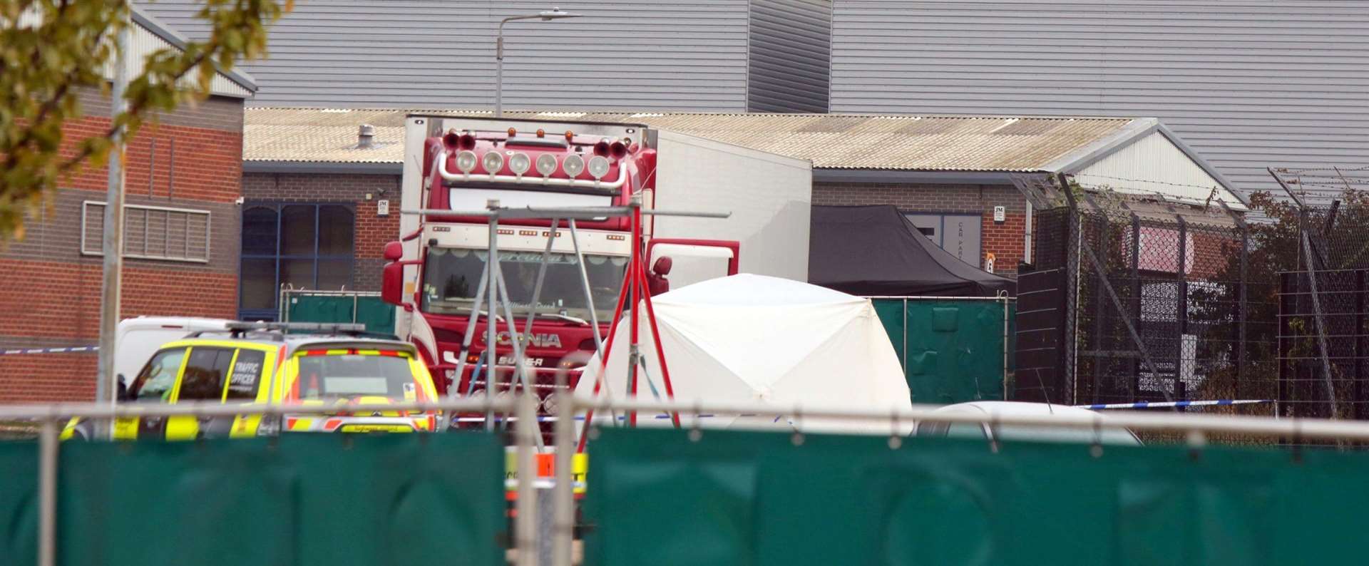 The lorry at the scene in Thurrock, Essex Picture: UKNIP