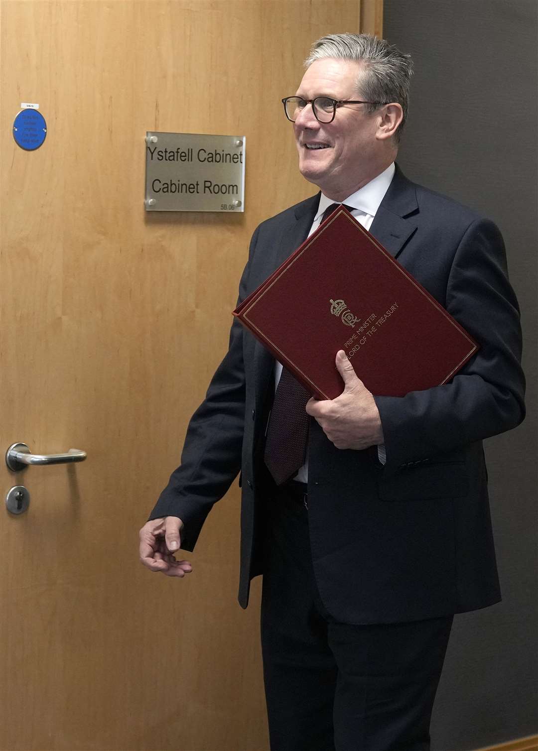 Prime Minister Sir Keir Starmer arrives to meet First Minister of Wales Vaughan Gething in the Cabinet Room at the Senedd (Alastair Grant/PA)