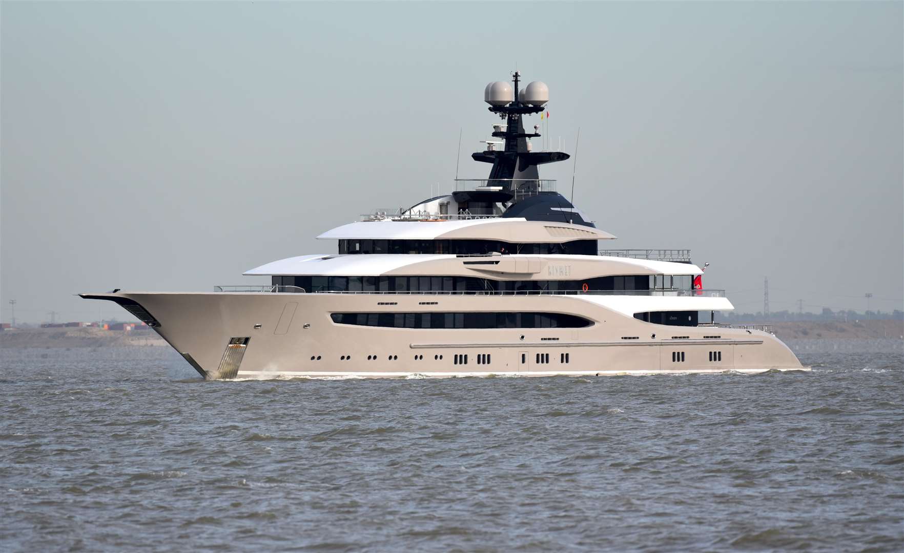 The super yacht Kimset on the River Thames passing Denton Wharf, Gravesend, picture Fraser Gray (4994171)