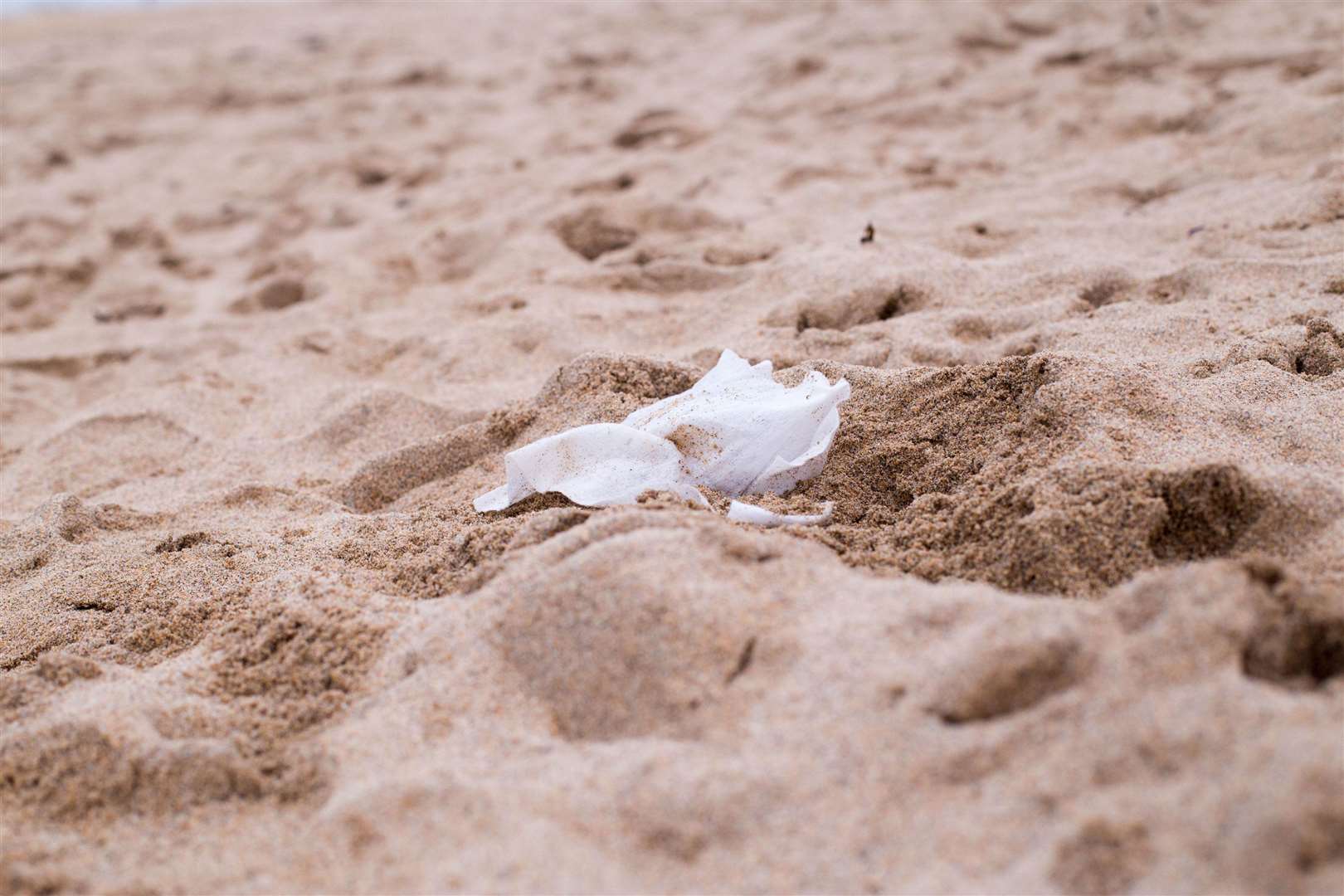 A wet wipe on a beach in Cornwall (Natasha Ewins/Marine Conservation Society)