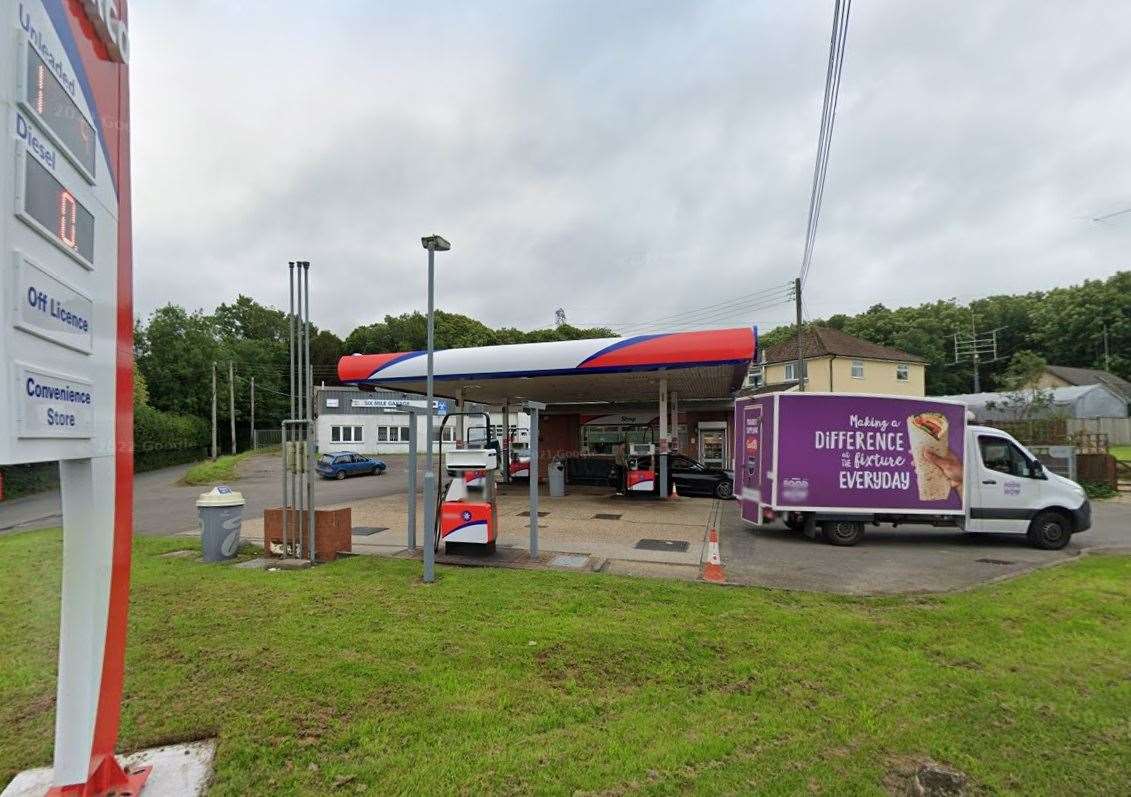 Plans for homes behind the Six Mile Garage petrol station on Stone Street, between Hythe and Canterbury, were dashed by Folkestone and Hythe District Council. Picture: Google