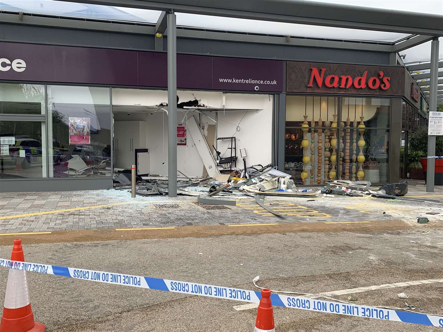 The scene of the ram-raid at Hempstread Valley Shopping Centre Picture: @Media999E (10721652)