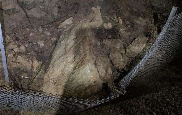 One of the landslips affecting rail travel today. Picture: Network Rail