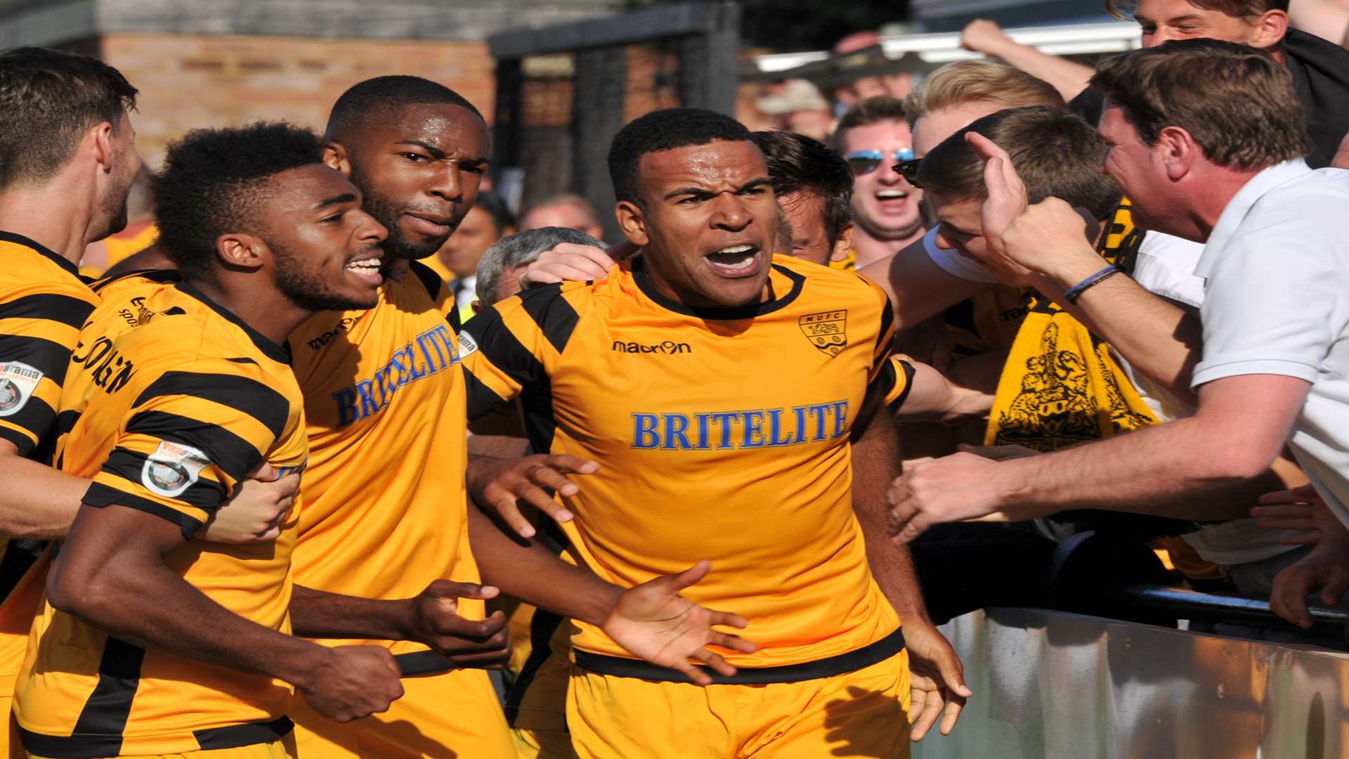 Kevin Lokko celebrates a goal for Maidstone last season Picture: Steve Terrell