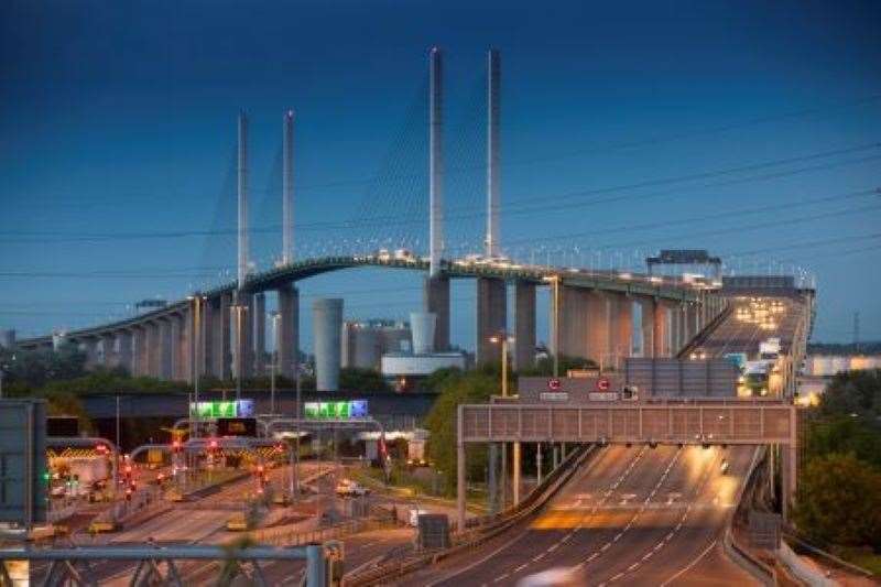 Panoramic view of the bridge over looking the Kent end. Picture: National Highways