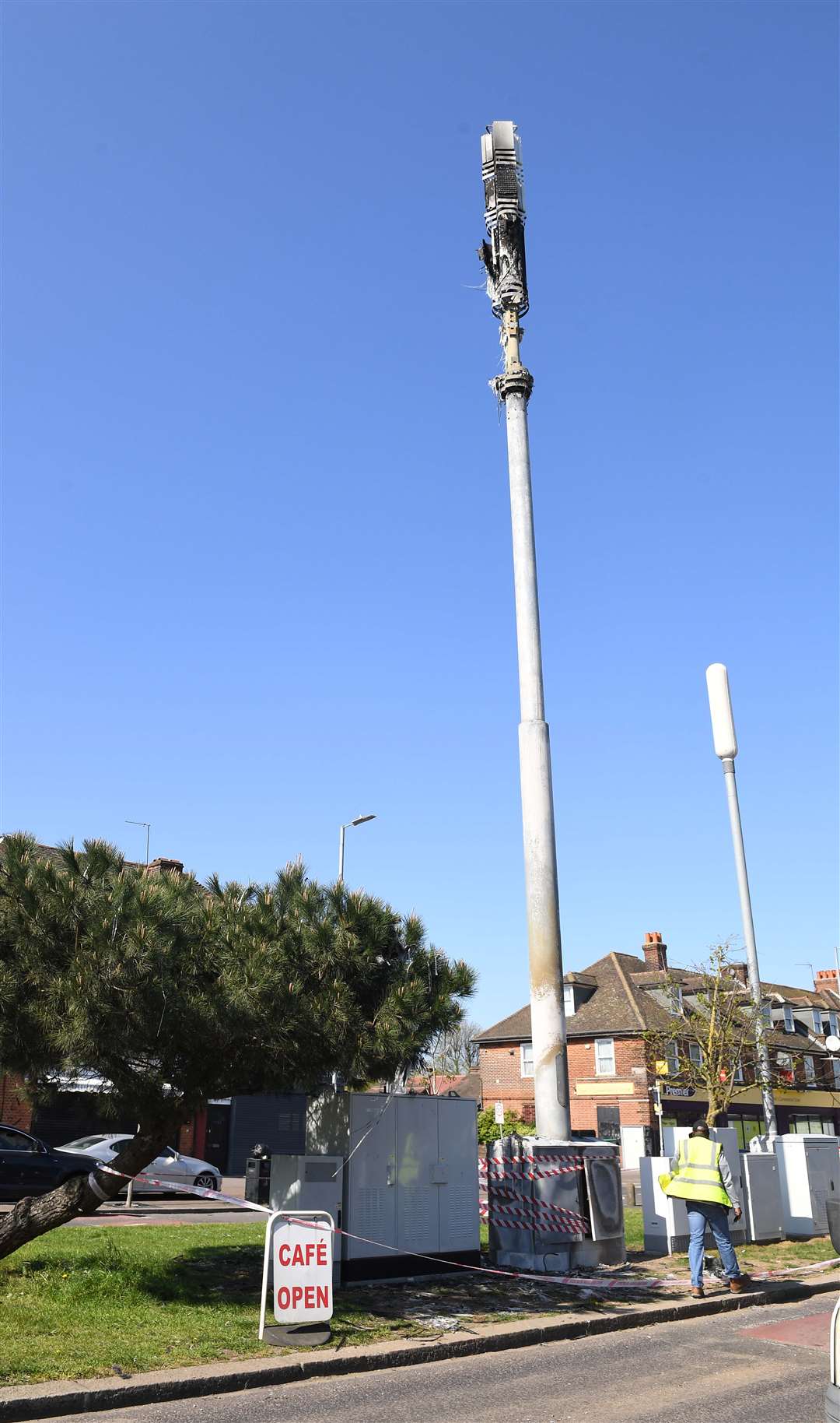 A telecoms mast fire in Dagenham is one of several incidents police are investigating as possible arson (Stefan Rousseau/PA)