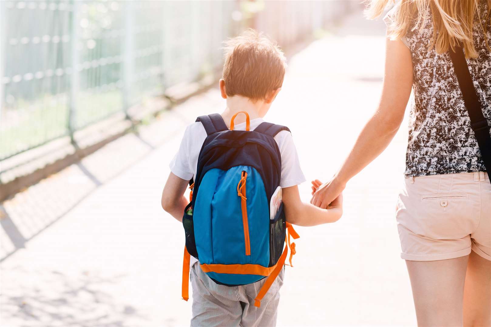 Children at the school will not be able to take backpacks in. Stock image