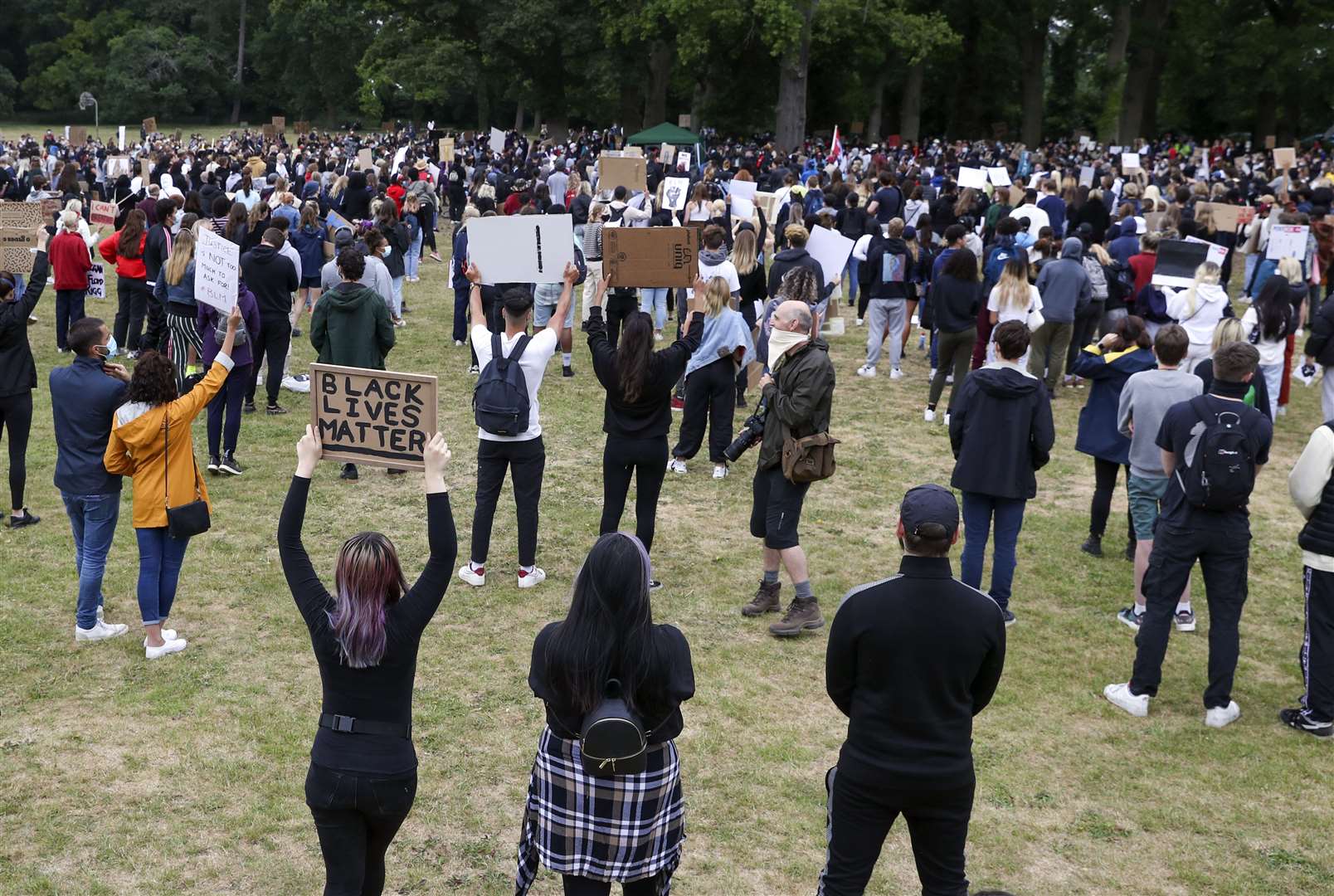 Hundreds gathered in Hyde Park for the rally (Steve Parsons/PA)