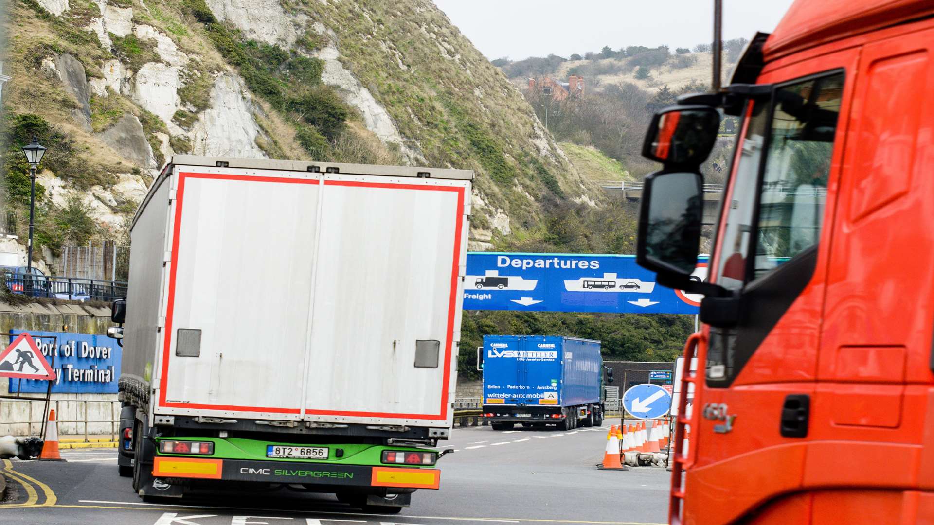 Lorries heading to the Eastern Docks