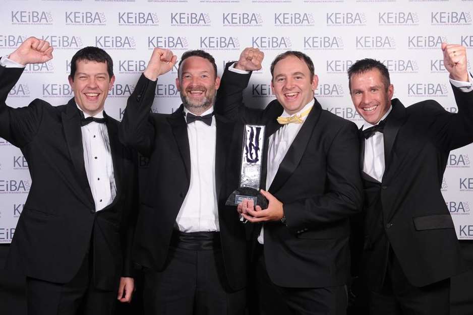 SME Business of the Year: Paul and James Gardner, centre, from Component Force with Jeff Clark, left, and Alan Timms