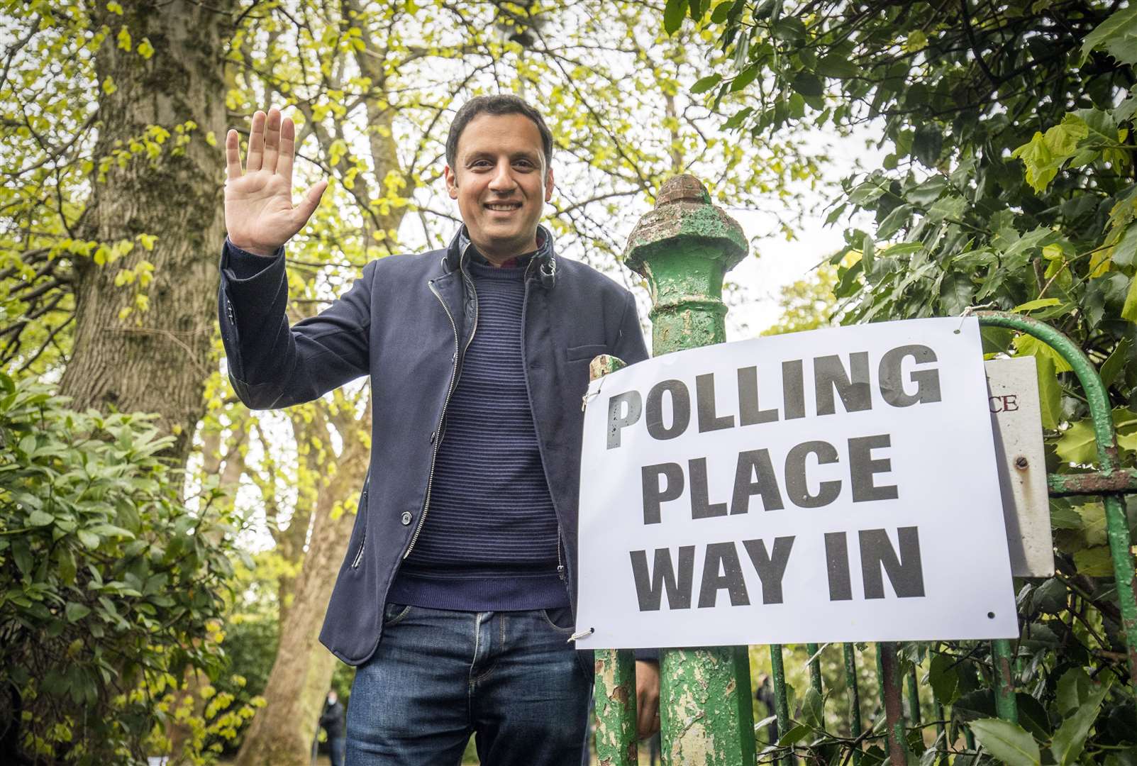 Scottish Labour leader Anas Sarwar arrives at the polling station at Pollokshields Burgh Hall in Glasgow (Jane Barlow/PA)