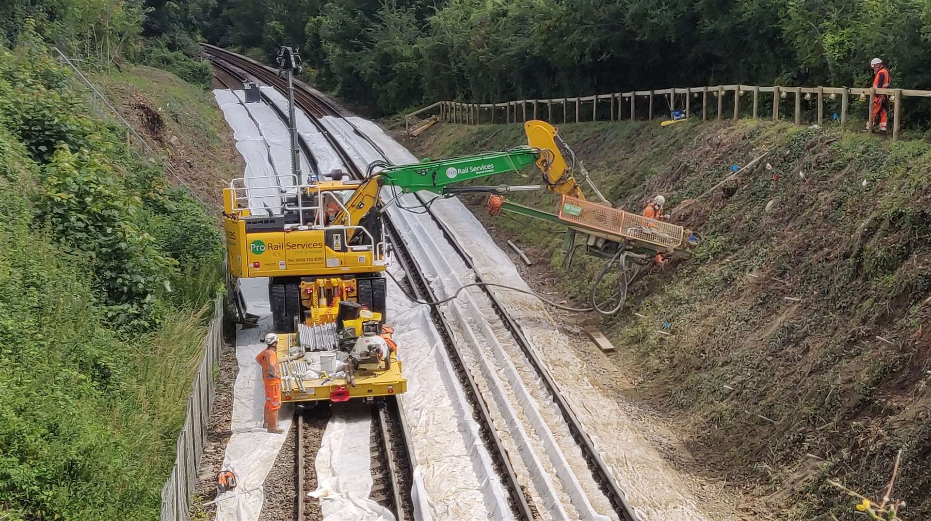 Heavy machinery brought in by rail