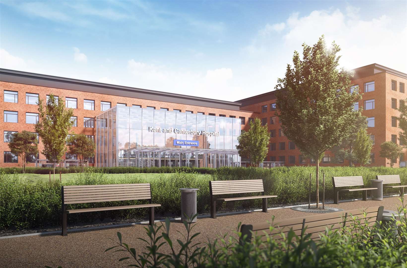 A CGI of the proposed new super hospital for Canterbury – which has been snubbed after East Kent Hospitals Trust was denied £460m funding from the government