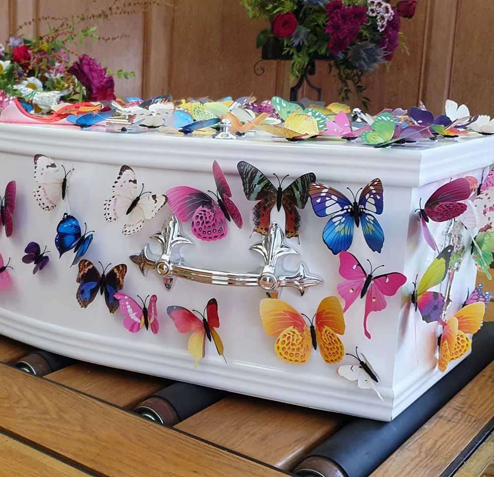 Mark’s funeral was filled with vibrant colours to reflect his joyful personality