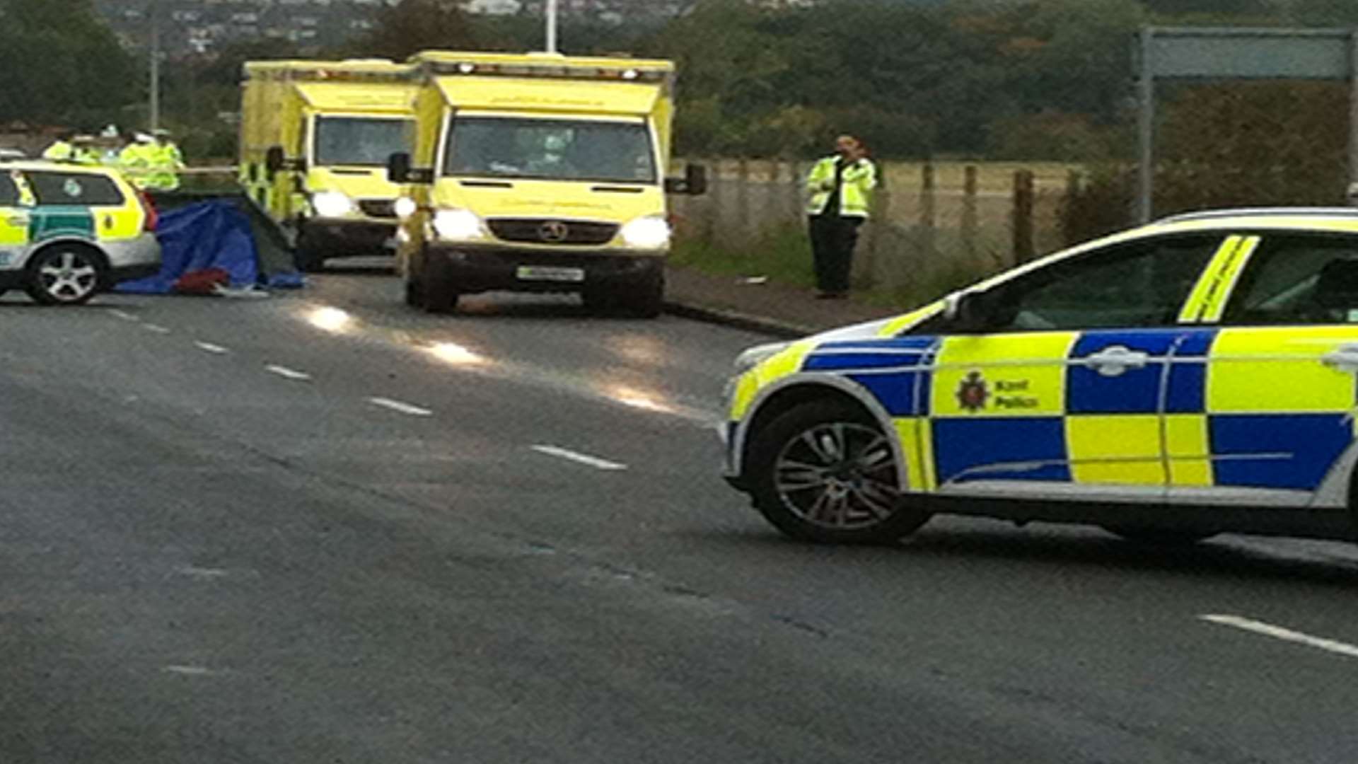 The scene of the accident in Halfway Road, Halfway