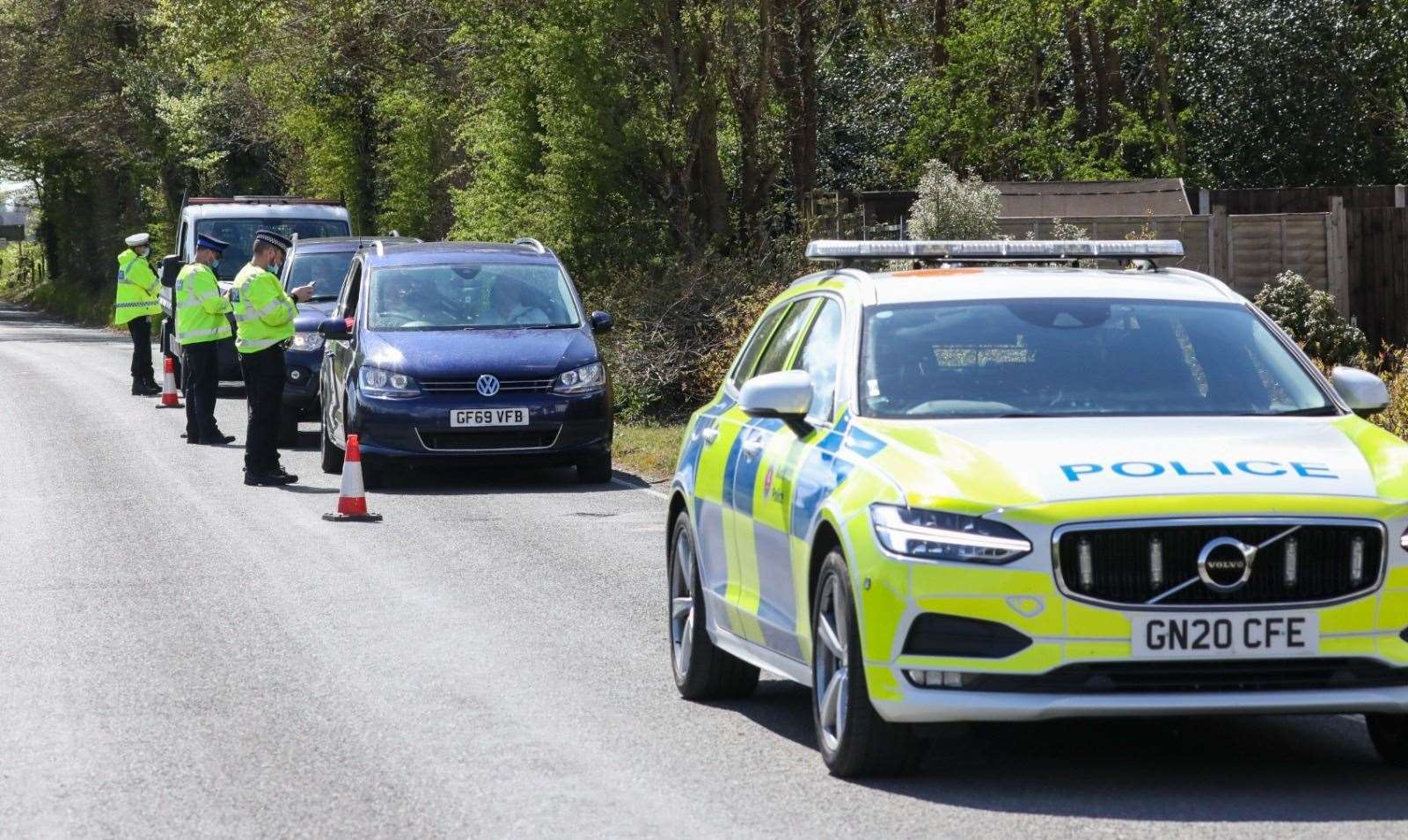 A roadblock has been set up in Snowdown as part of the murder investigation