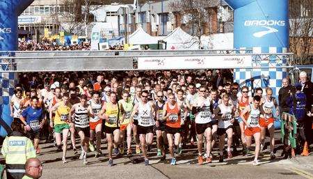 The start of the Paddock Wood Half Marathon