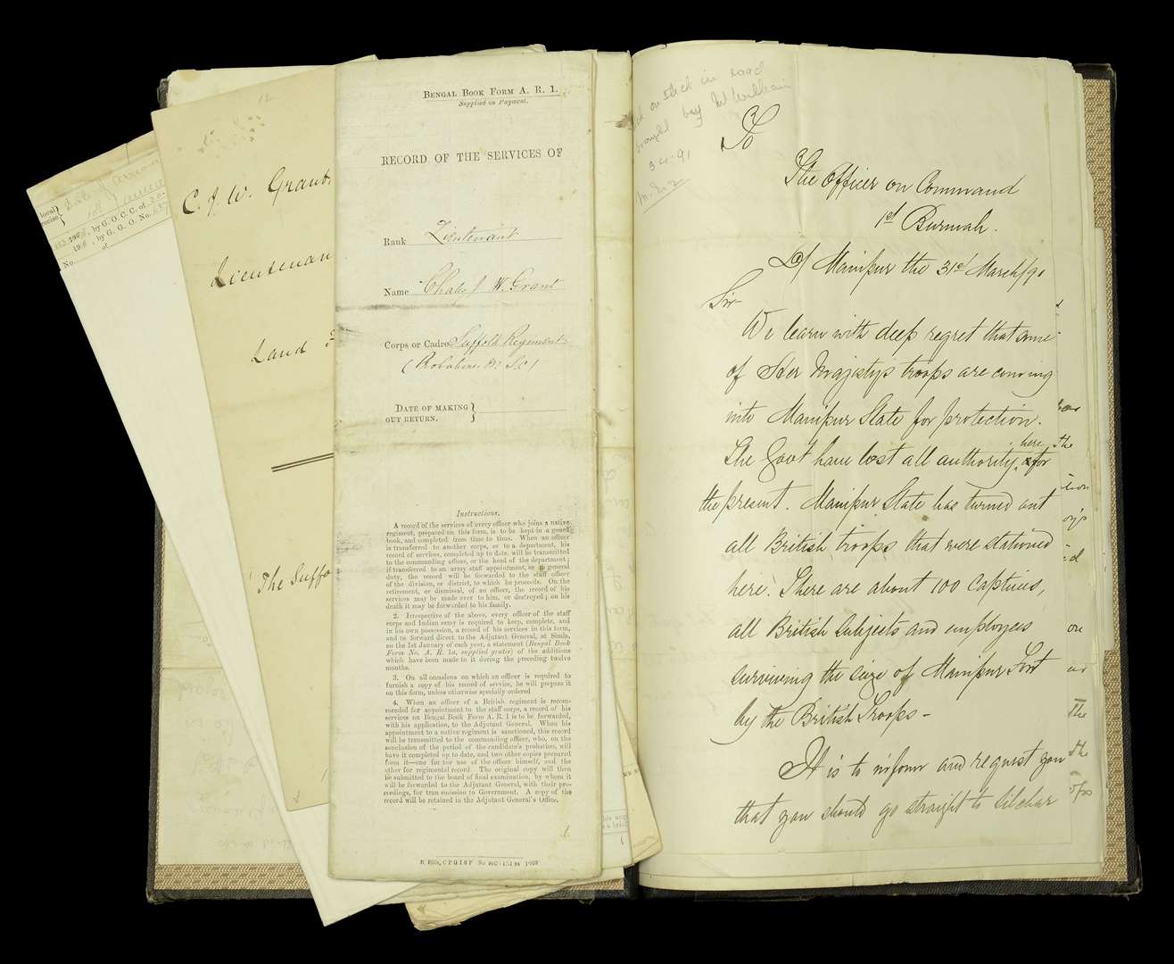 Associated documents of Colonel Charles Grant (Dix Noonan Webb/PA)