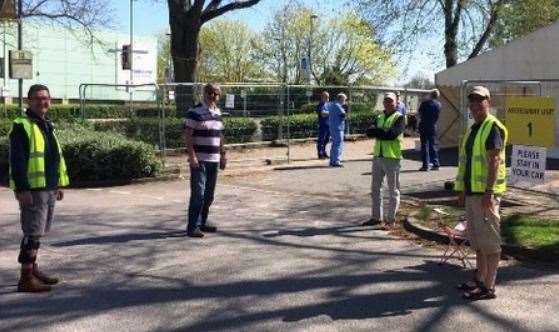 Volunteers helping at the Covid-19 assessment centre when it was based at Mote Park