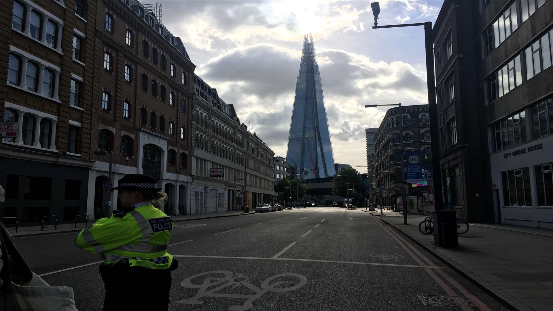 Police remain in the area, near The Shard landmark