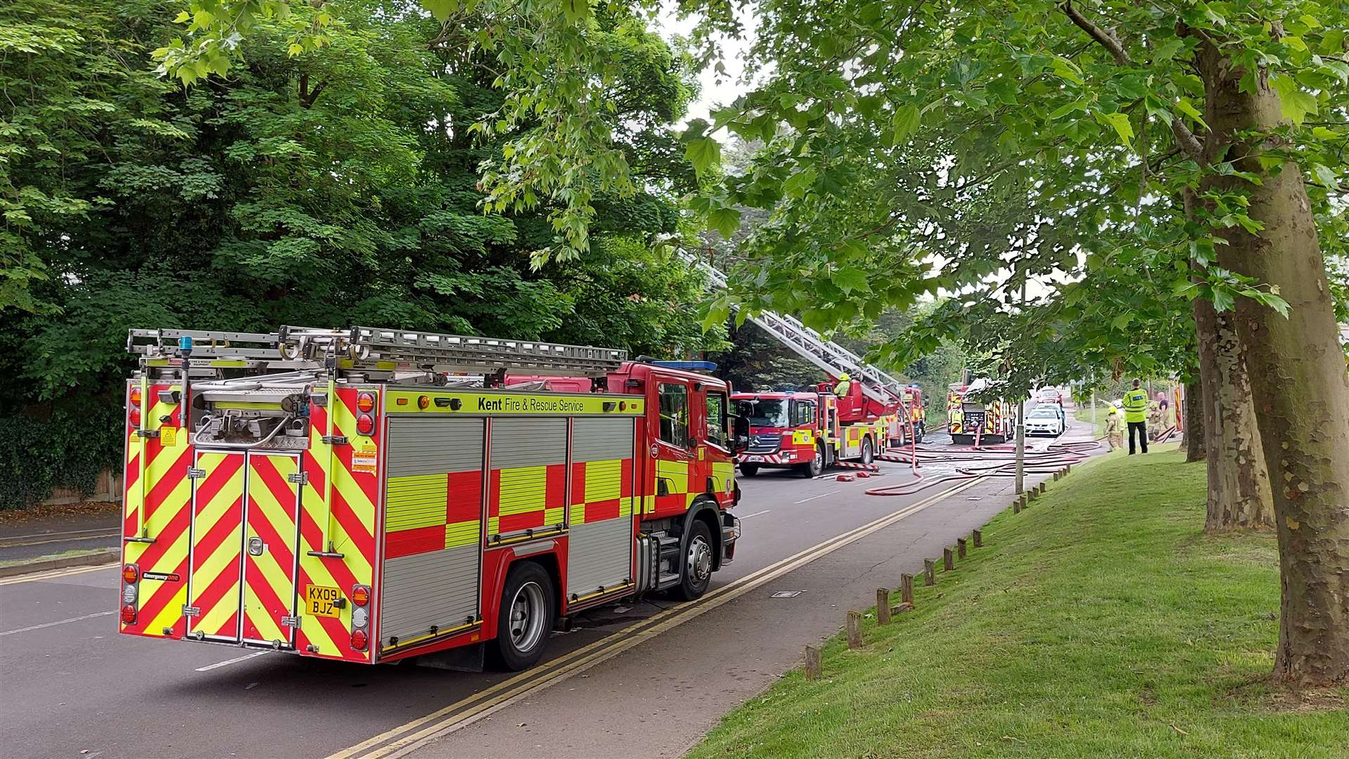 Chart Road is closed in both directions between Barrow Hill and the 'tank roundabout'