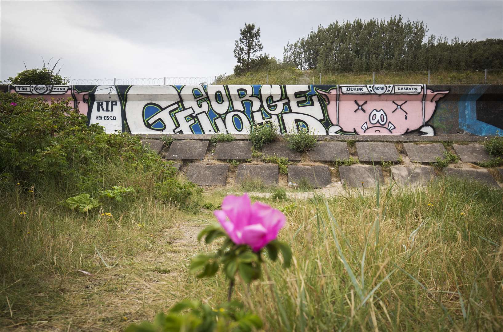 Graffiti along the sea wall near Portobello, Edinburgh (Jane Barlow/PA)