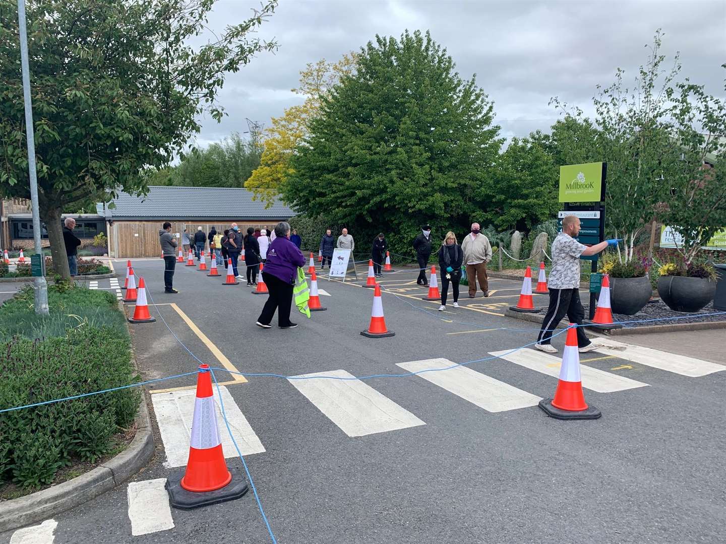 Queues outside Millbrook Garden Centre