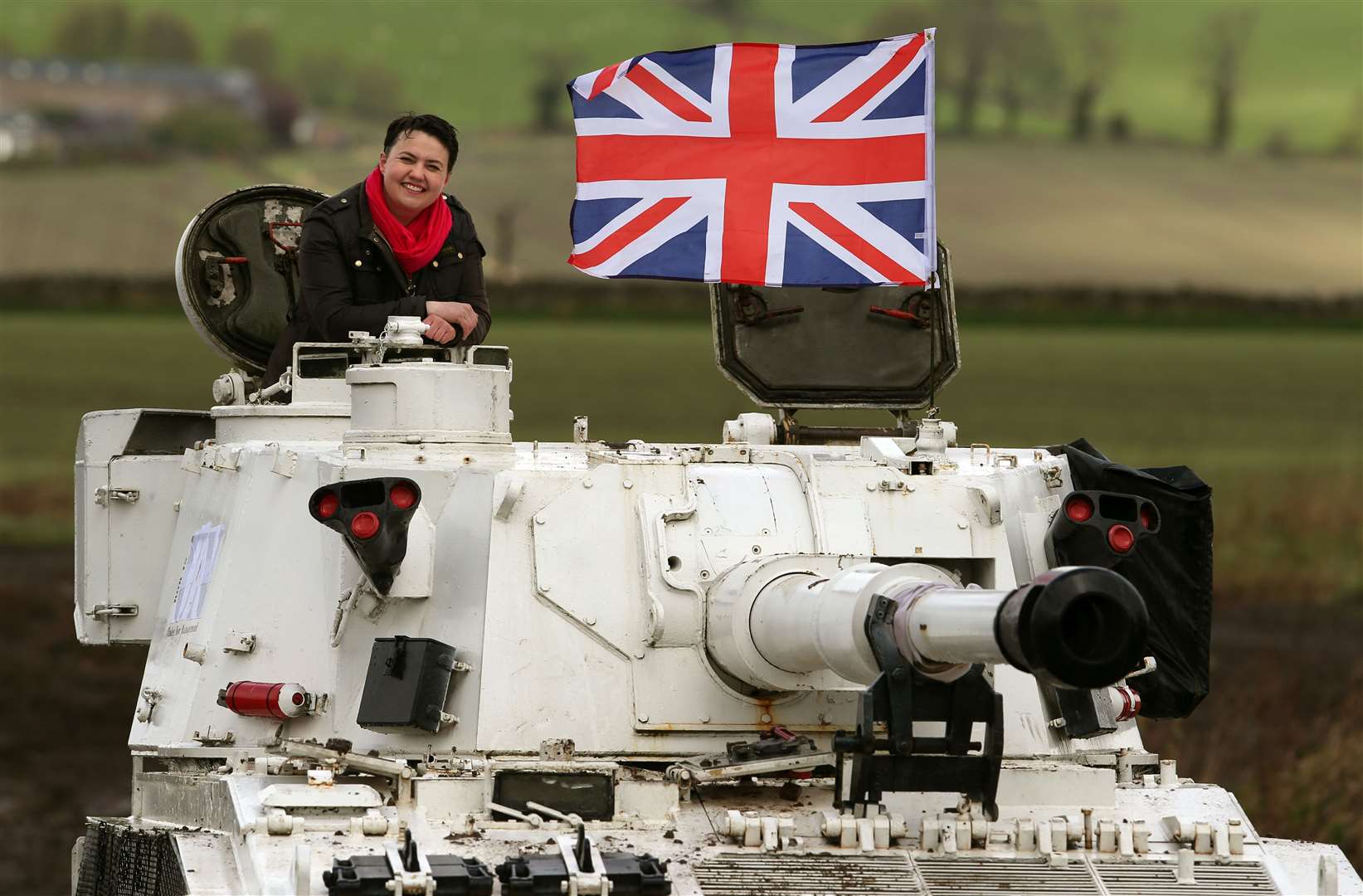 The then Scottish Conservative leader took charge of a tank during the 2015 election campaign (Andrew Milligan/PA)