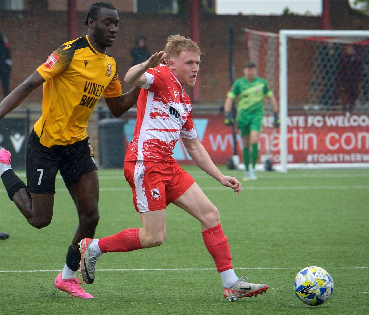 Benedict Bioletti - scored for in-form Ramsgate - but came off before half-time with an injury in their 3-0 Isthmian South East home win against Herne Bay on Saturday. Picture: Stuart Watson