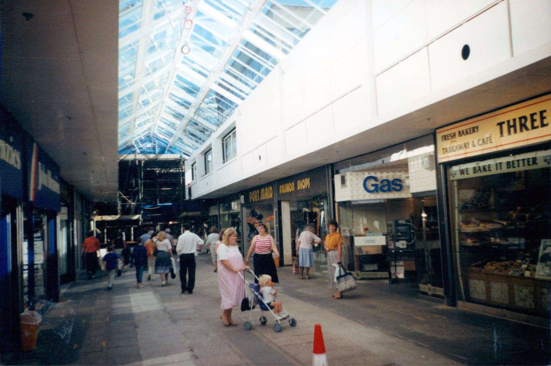 Work taking place to upgrade the County Square shopping centre in 1989. Picture: Steve Salter