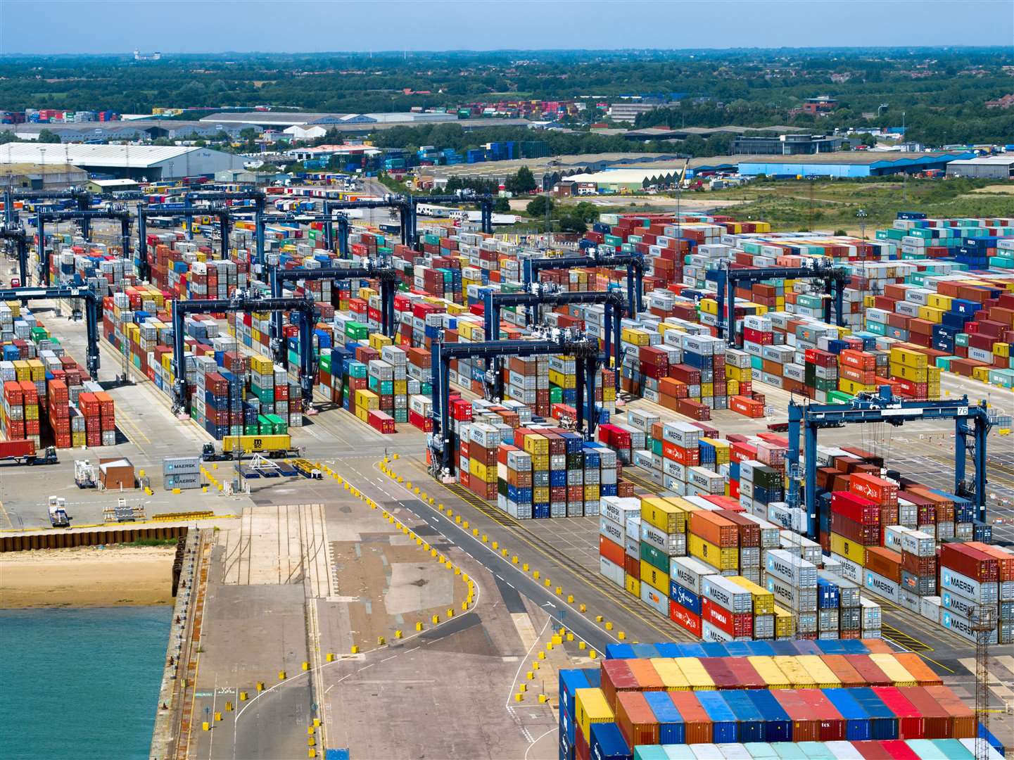 An aerial view of the Port of Felixstowe in Suffolk (Steve Parsons/PA)