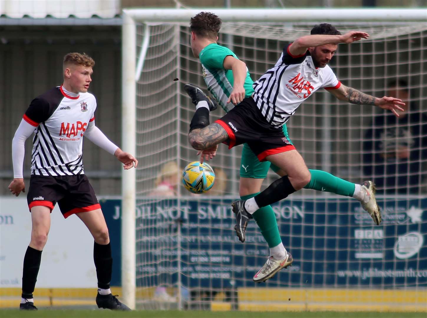 Deal's Lewis Stevens-Toomey is challenged. Picture: Paul Willmott