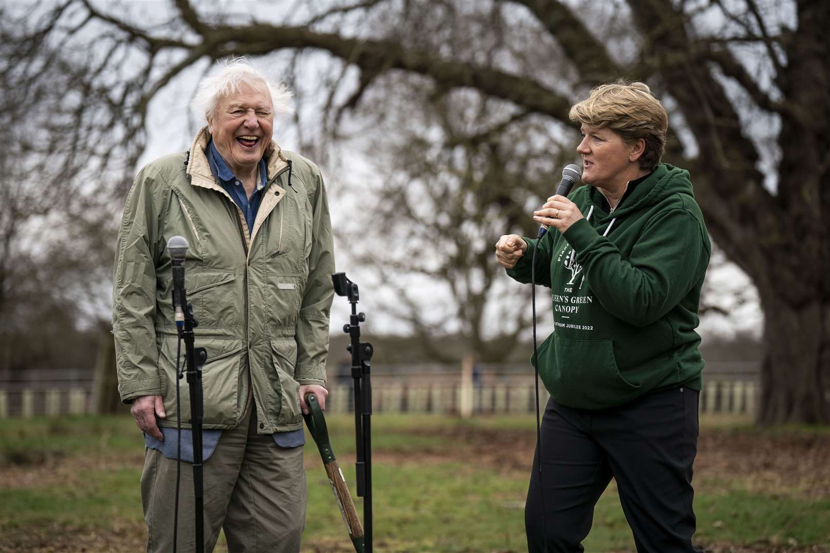 Sir David with presenter Clare Balding (Aaron Chown/PA)