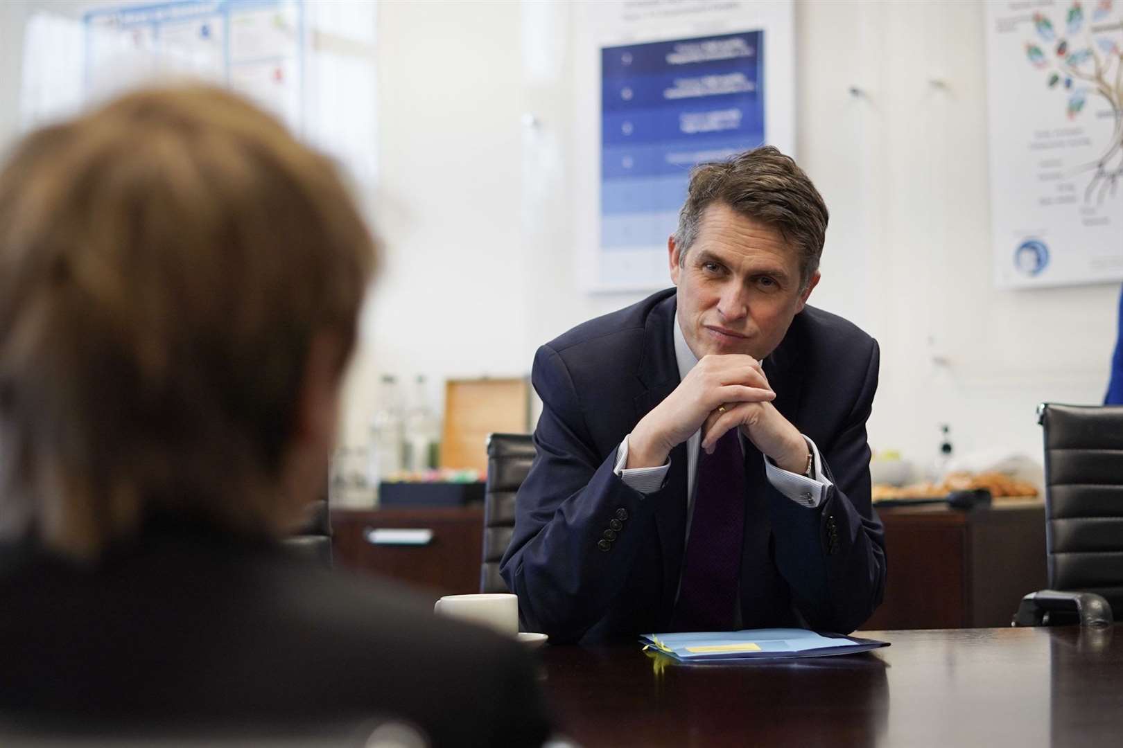 Education Secretary Gavin Williamson visiting a school. Picture: Wilmington Academy/Brandon Baily