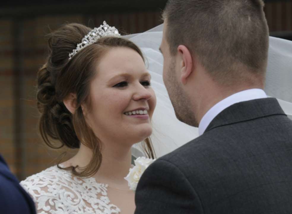 Laura Fillery and Jesse Blackford during the ceremony