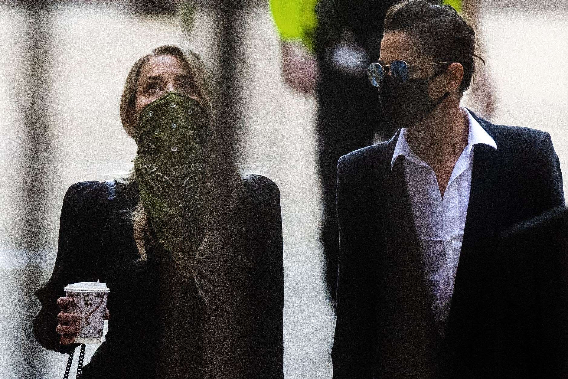 Johnny Depp’s ex-wife, actress Amber Heard seen with Bianca Butti (right) is also attending the trial in central London (Victoria Jones/PA)