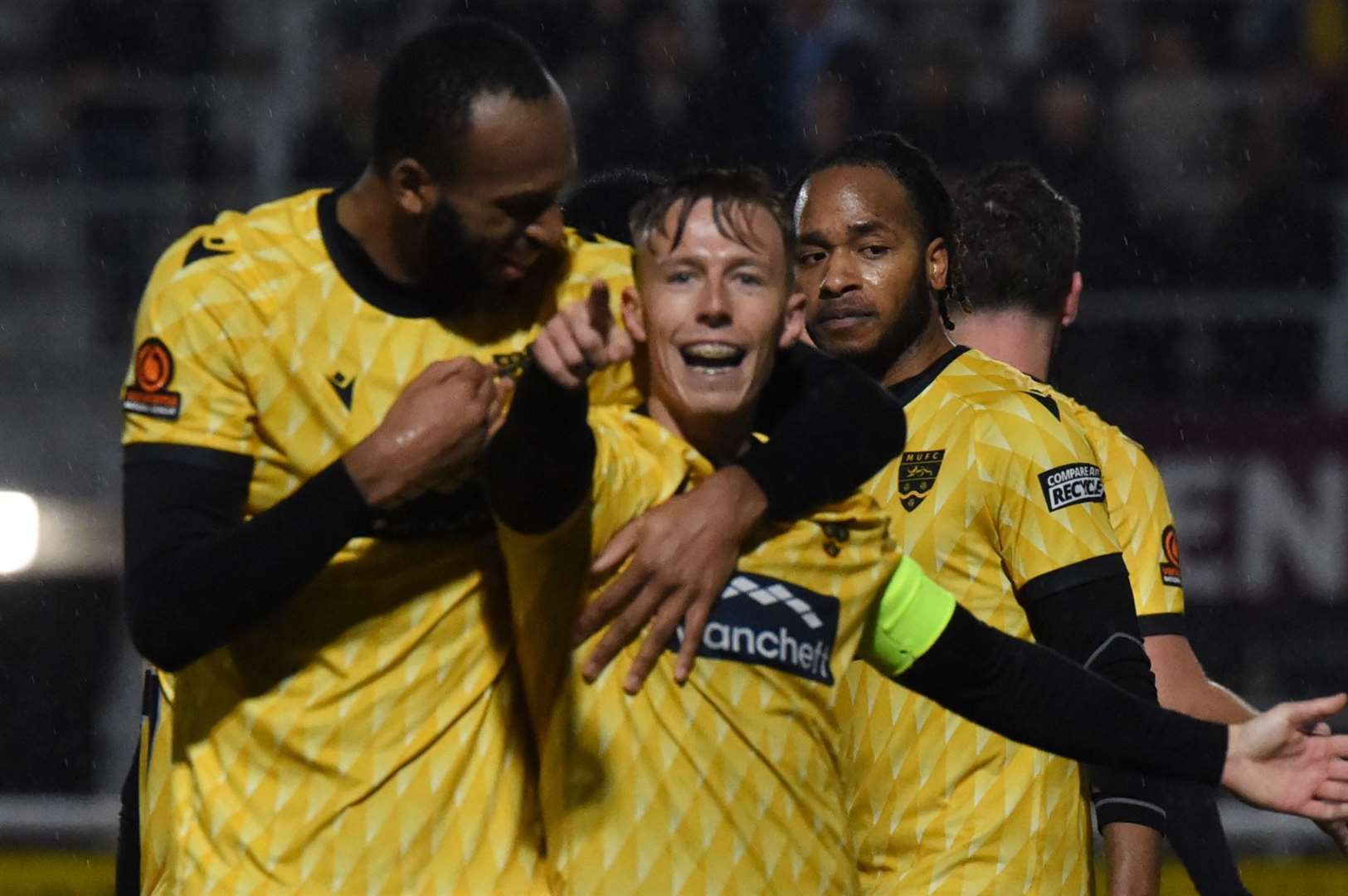 Sam Corne celebrates his late winner. Picture: Steve Terrell